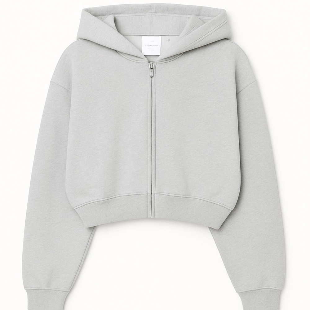 Aritzia Cozy sweat Fleece Mega Cropped Zip Hoodie